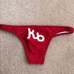 red shimmery kauai bikini bottoms